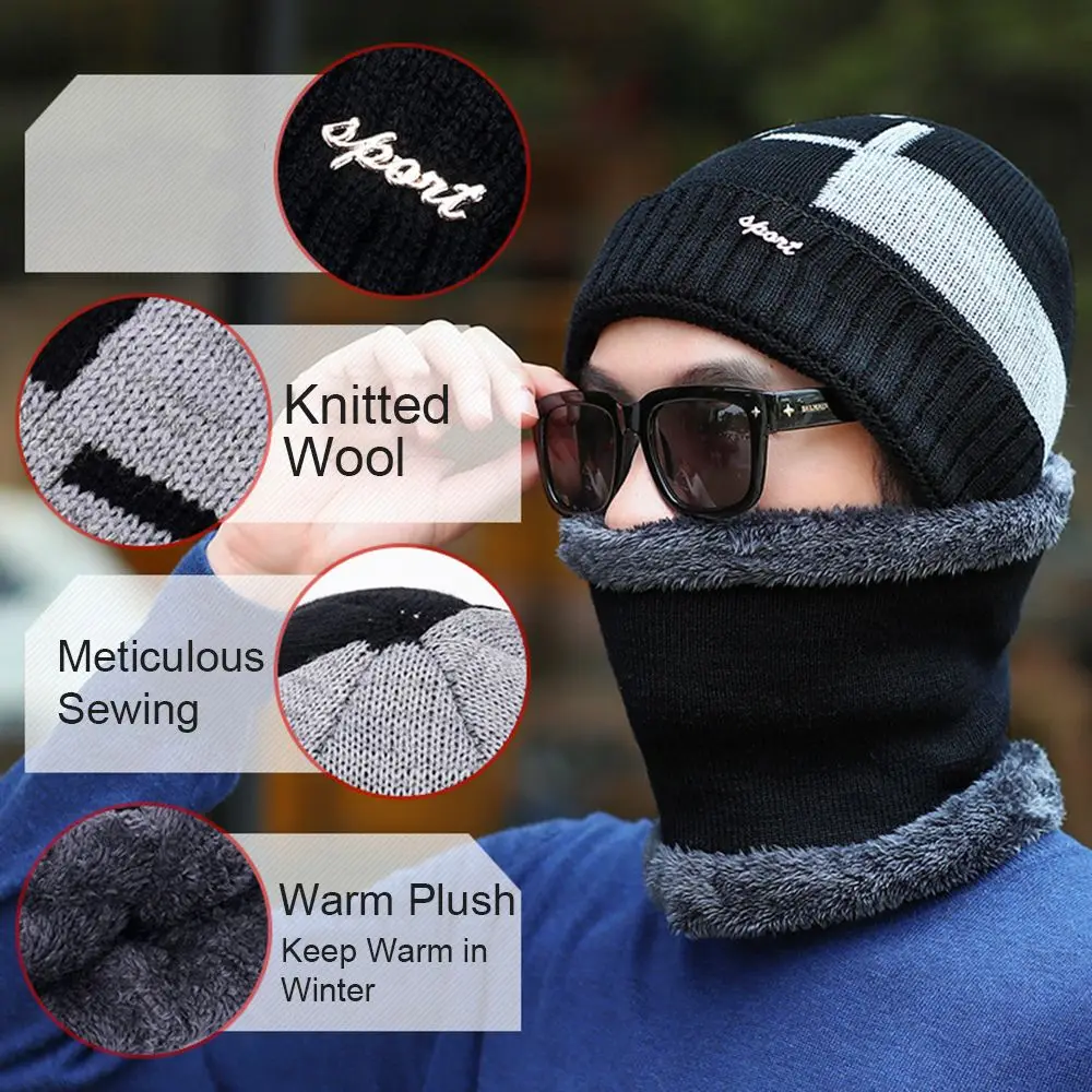 قبعة صغيرة محبوكة لركوب الدراجات للأولاد والبنات من الصوف السميك قبعة صغيرة مقاومة للرياح وشاح شتوي دافئ #2