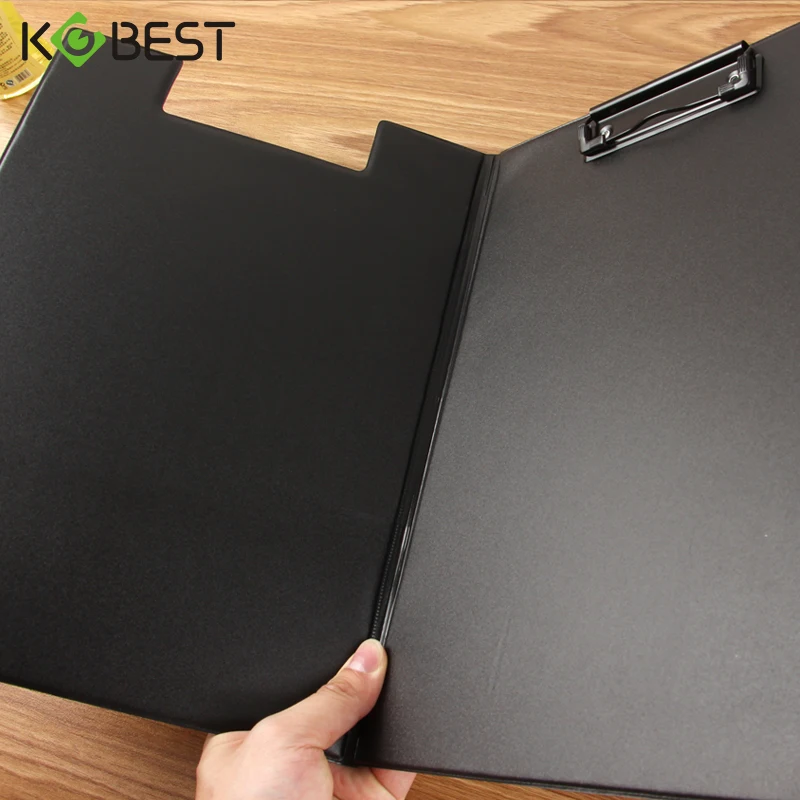 KOBEST A4 PU Folding Leather Board Clip Students Writing Pad Board Business Office Information Supplies A5 Folder Signature