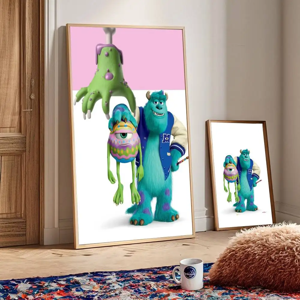 1PC M-Monsters I-Inc. Movie Cartoon poster Self-adhesive Art Waterproof Paper Sticker Coffee House Bar Room Wall Decor view 4