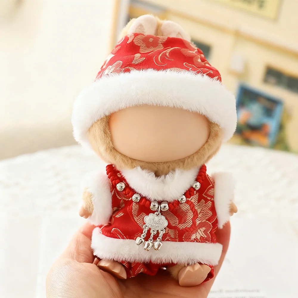 ملابس السنة الجديدة لملابس الدمية Labubu الزي اكسسوارات النمط الصيني الجديد مجموعة صغيرة 15-17 سنتيمتر ملابس دمى لكوريا المعبود #5