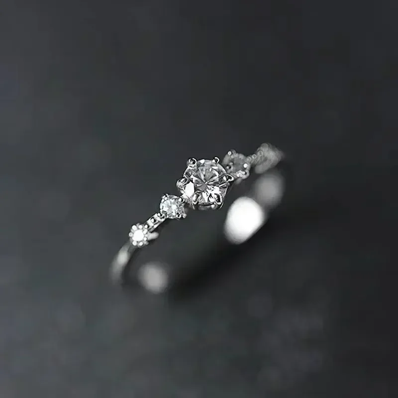 2026 New Women's Exquisite Thin Ring Silver/Gold Shining CZ Fancy Wedding Eternal Diamond Fashion Accessories Jewelry