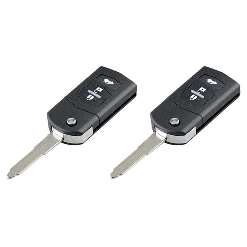 

2X Car Smart Remote Key 3 Buttons 80-Bit 63 Chip Car Key Fob Fit For MAZDA 2 3 5 6 RX8 MX5 433Mhz