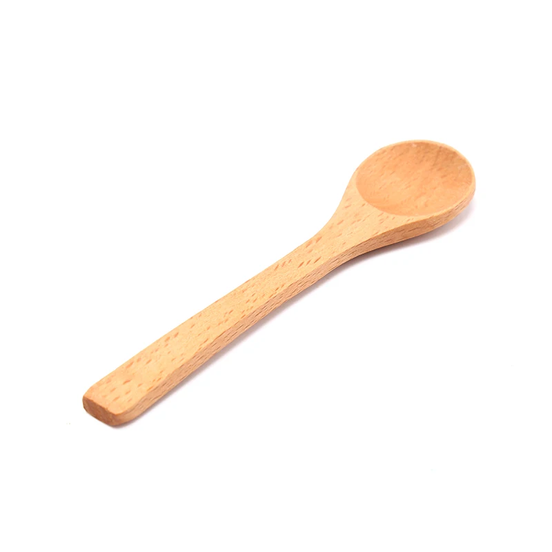 Cuchara redonda de madera de bambú para sopa, té, café, sal, utensilios de cocina, cubiertos, 1 unidad