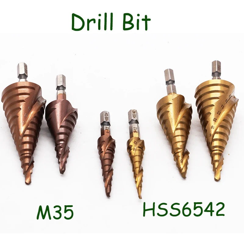 

M35 Cobalt/HSS6542 Spiral Step Drills Hexagonal Pagoda Drill Step Cone Cutting Tools Wood Metal Hole Stainless Steel Tapping