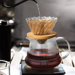 600ml Coffee Filter Cup Hand Brew Coffee Pot Set Reusable Filter Coffee Machine Funnel Dripper Cake Filter Cup Teapot