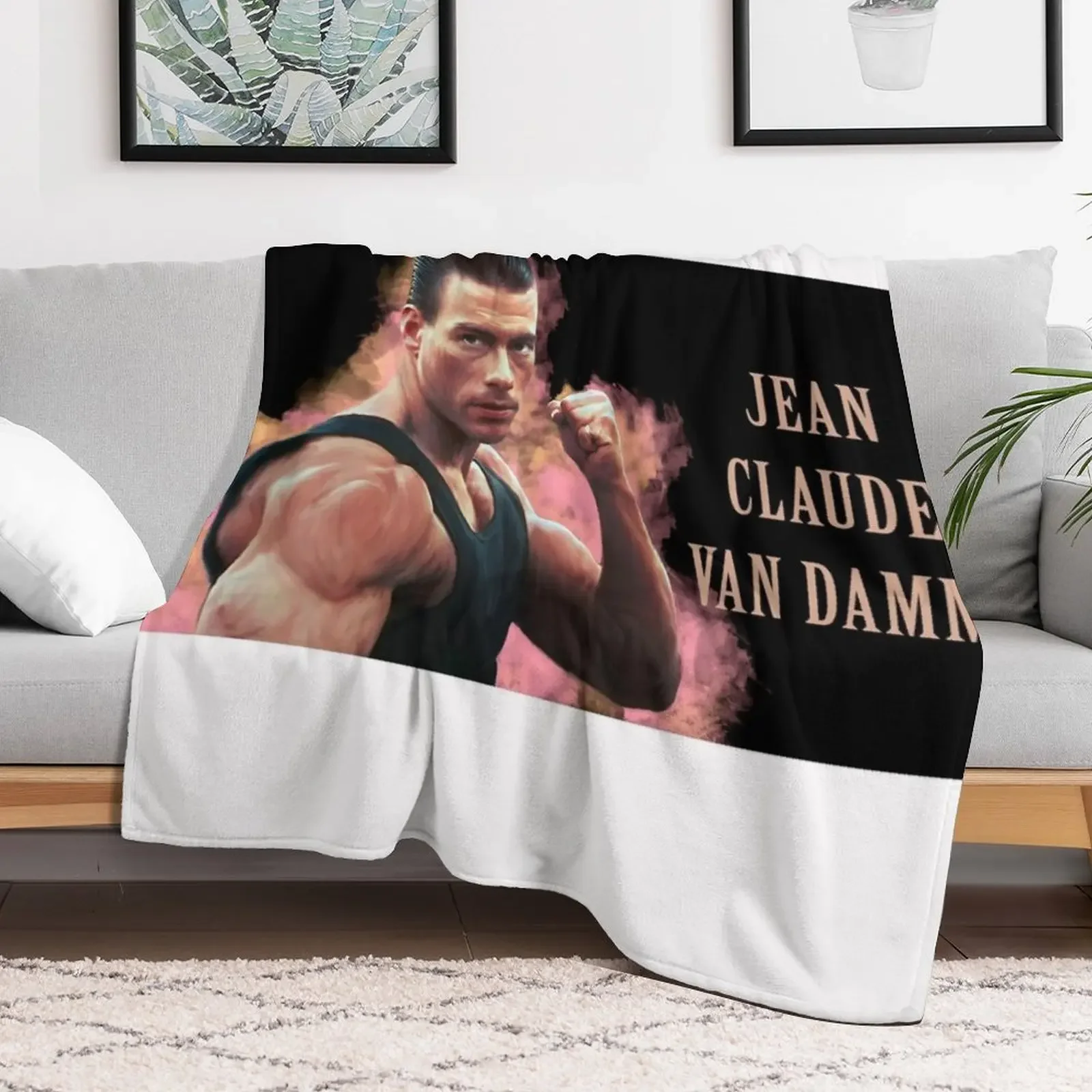 jean claude van damme Throw Blanket Hair Custom Blankets