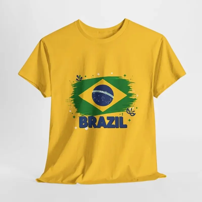 Brazilian Pride T Shirt Cotton Brazil Tropical Vibe Top