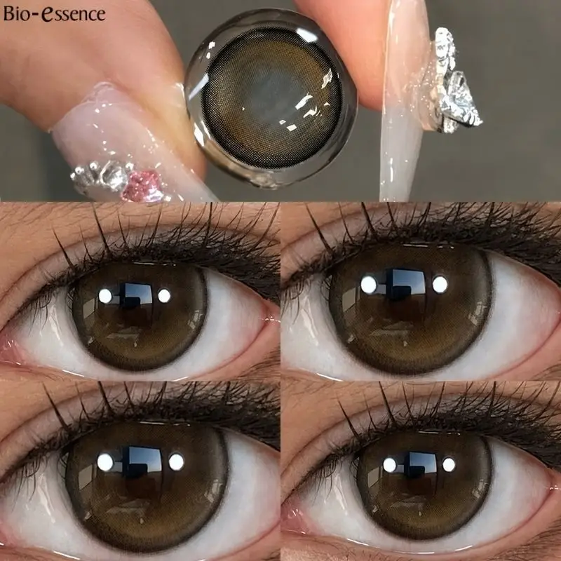 Lentilles de contact colorées marron naturelles Bio-essence 14,5 mm, effet grands yeux, lentilles grises, lentilles bleues pour maquillage quotidien e