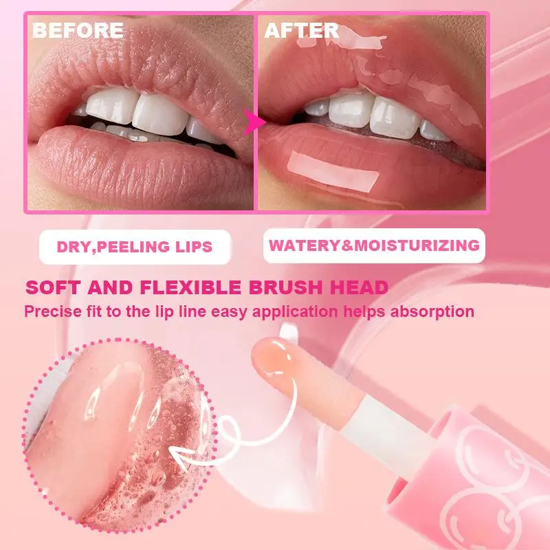 Olio per Labbra BSIMONE, Lucidalabbra Idratante al Gusto di Frutta, Volumizzante Non Appiccicoso, Lunga Durata, Riparatore, Primer, Balsamo Labbra Cosmetico