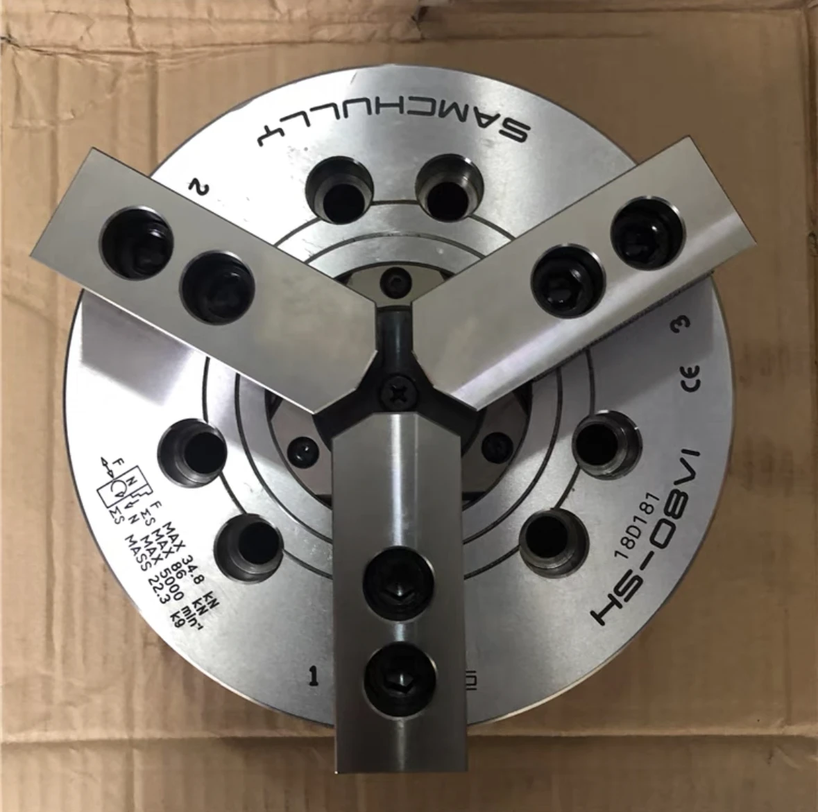 South Korean Samchully Rotary Hydraulic Head 8-inch Three Jaw Power Hydraulic Chuck HS-08