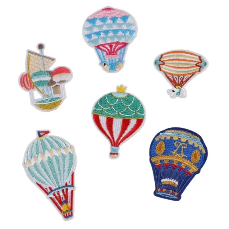 50pcs/Lot Luxury Embroidery Patch Hot Air Balloon Shirt Bag Hat Clothing Decoration Accessories Craft Diy Applique