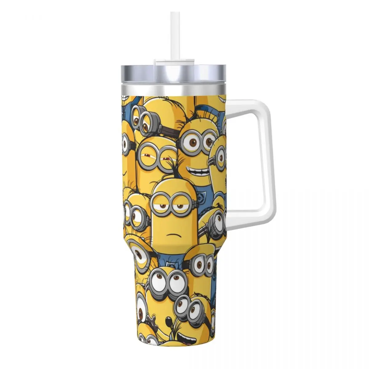 Miniso Minions Collection Stainless Steel Tumbler Beach Thermal Cups With Straws and Lid 40oz Car Mugs Hot Drinks Water Bottle