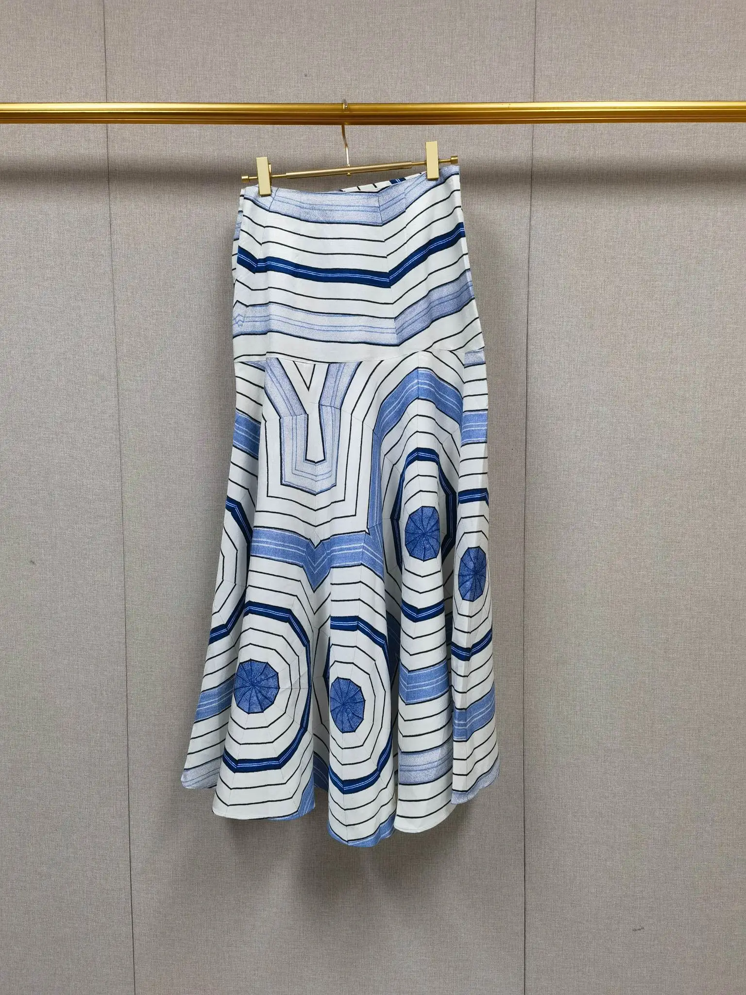 Dames geometrische print set shirt met lange/korte mouwen + elastische taille shorts + onregelmatige geplooide midi-rok mode dame outfit