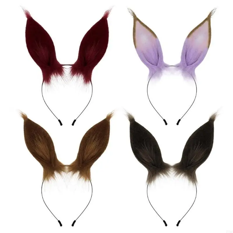 77HE Cartoon Pattern Hairband Long Rabbits Ears Heardress Children Hair For Daily Walk Files Photo Decoration