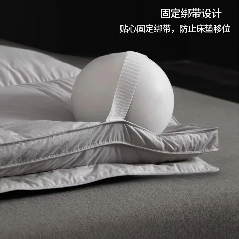 Colchón tridimensional de terciopelo de plumas de ganso de doble capa, hotel, casa de huéspedes, casa de familia, modelo engrosado