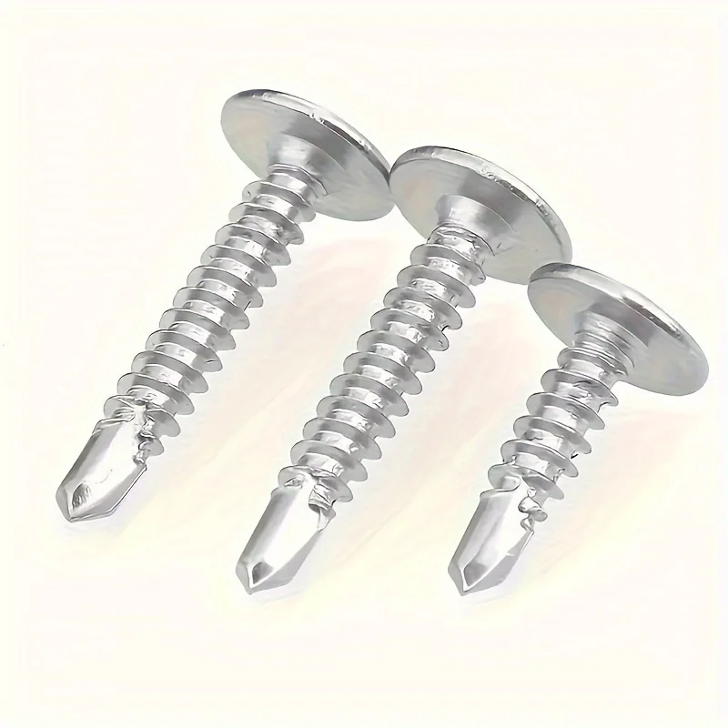 50/100 قطعة الكربون الصلب الصليب جولة رئيس مع وسادة الحفر الذاتي الذاتي التنصت المسمار مع وسادة ل وارسا الحفر الذيل تتوافق المسمار #3