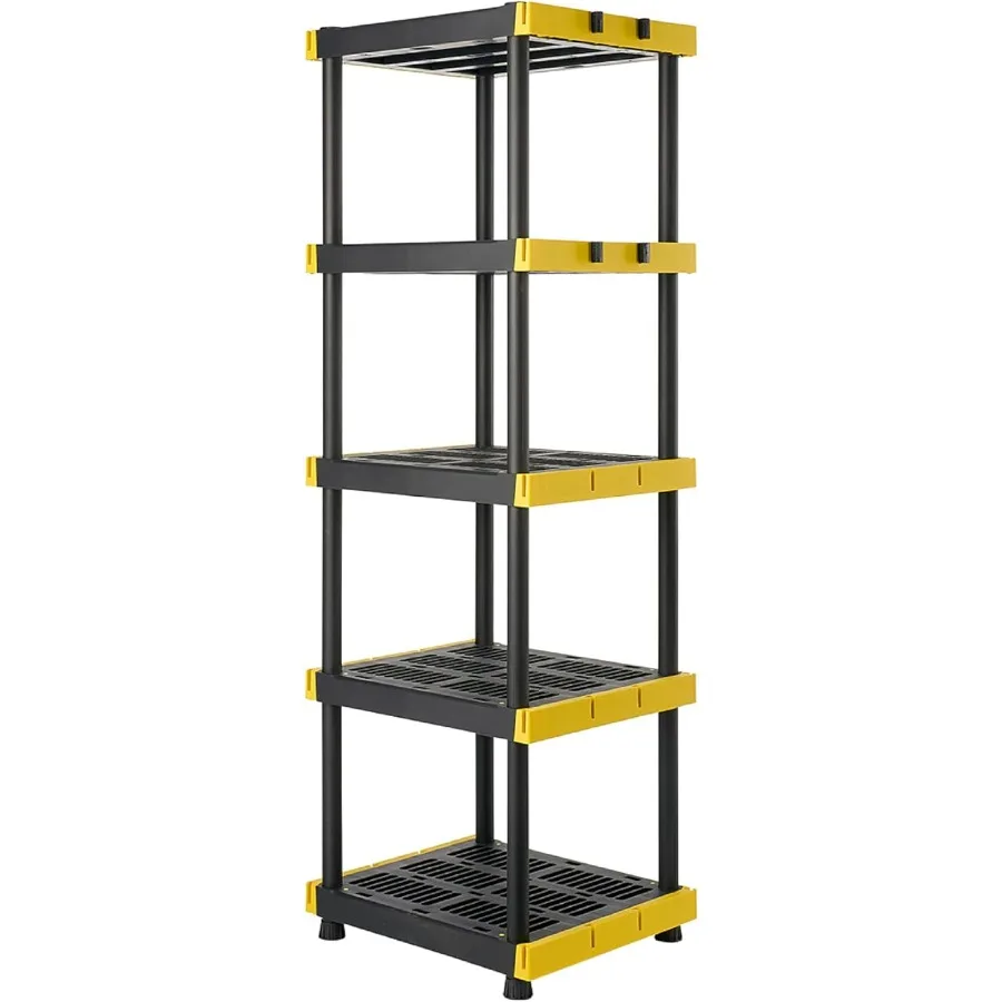

5Tier Heavy Duty Plastic Storage Shelving Unit with 100lbs Capacity per Shelf 72 H x 24 W x 20 D Ideal for Indoor and Outdoor O