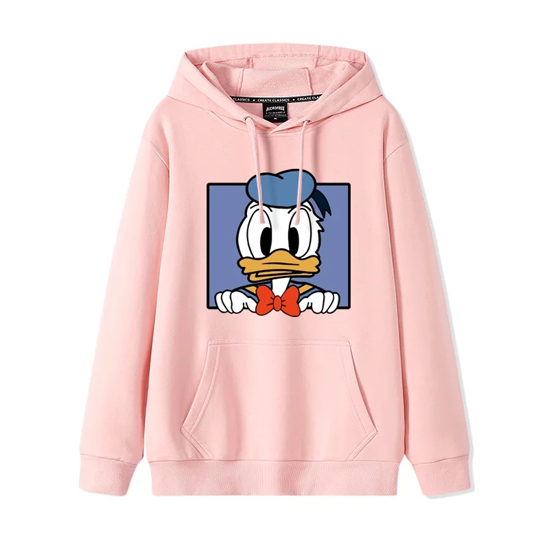 Amantes de Disney Pato Donald Daisy Duck Sudadera con capucha mujer suéter suelto dibujos animados pareja Abrigo con capucha anime Sudadera con capucha de gran tamaño