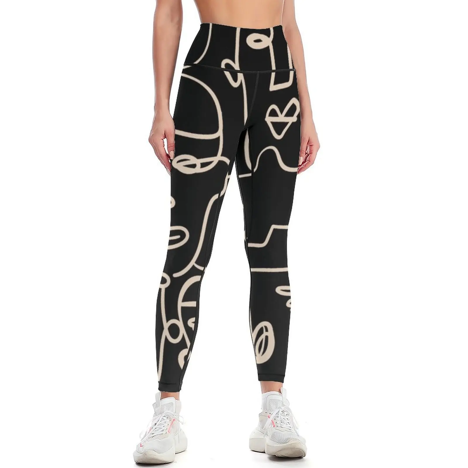 

Abstract faces Leggings sporty woman push up high waist Tight fitting woman workout clothes for Womens Leggings