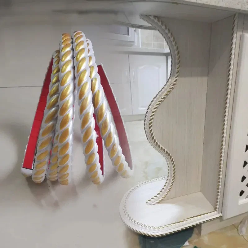 Flexible Molding Trim Self Adhesive, 16 Feet Caulk and Trim Molding for Cabinet Edge, Wall Edge, Door, Tile, Mirror Frame, Home