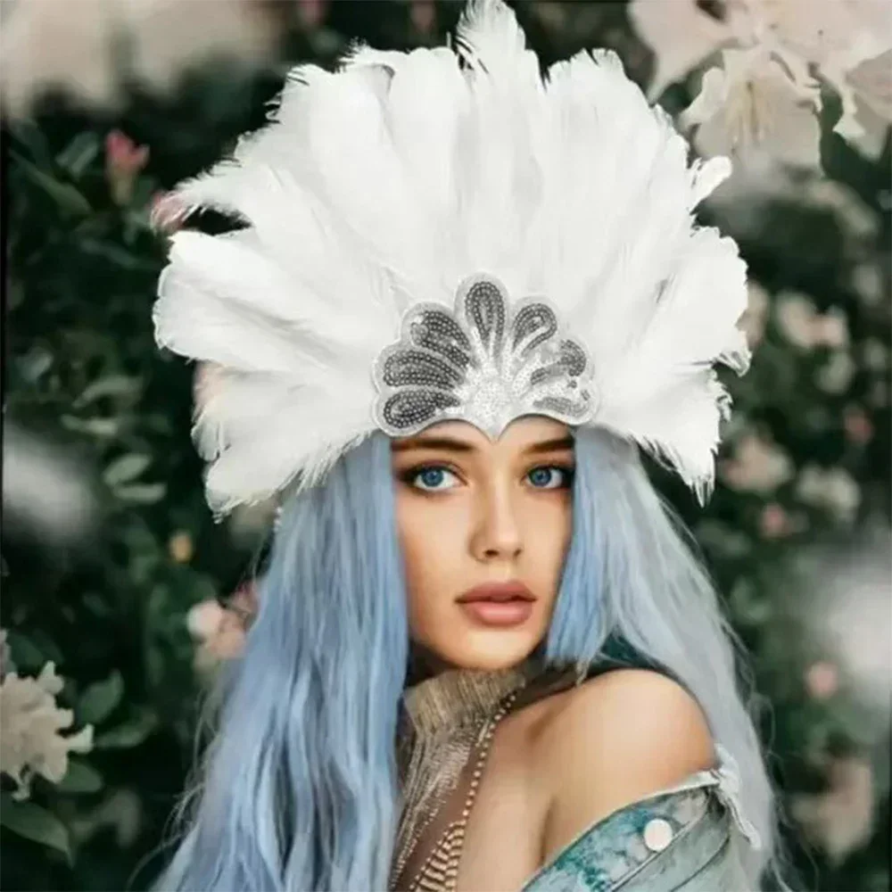 Copricapo di piume perfetto Copricapo di fascia per showgirl di Natale Copricapo di piume Charleston per feste di carnevale vintage Gatsby degli anni '20