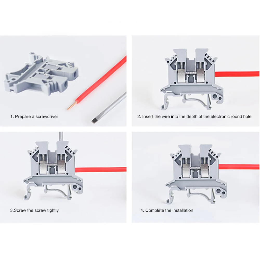 10 PCS New UK-2.5B Din Rail Terminal Block Wire Universal Class Screw Terminal Block Strips Connector