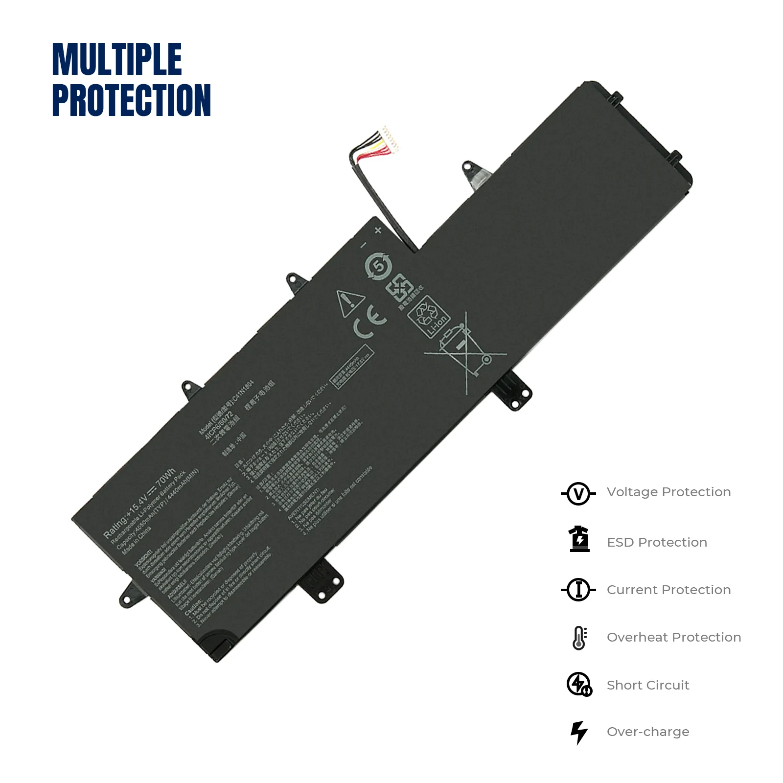 YOOFAN Batería C41N1804 para ordenador portátil ASUS ZenBook Pro 14, UX450FDX, UX450FD, UX480, UX480FD, UX450FDX-1A, UX450FDX