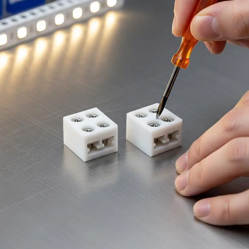 LED Strip Connectors No Soldering Required Screw Fixing 2/10Pcs 8mm 2Pin for Home DIY