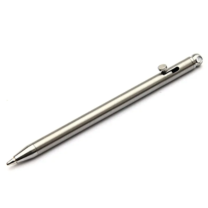 1PCS Mini Titanium Compact Bolt Pen Portable Keychain Pen Travel Metal Keyring Ballpoint Pen Signing Party Gifts For Guests