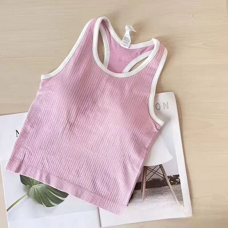 

Lemon Solid Color EBB Women's Yoga Sports Shape Tank Top Running Gym Fitness Sleeveless Spring and Summer Bra with Chest Pad