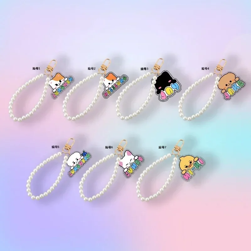 ENHYPENED Bonita Cadena para Teléfono con Perlas de Imitación, Abalorios Elegantes, Correa para Celular, Llavero Decorativo para Bolsos