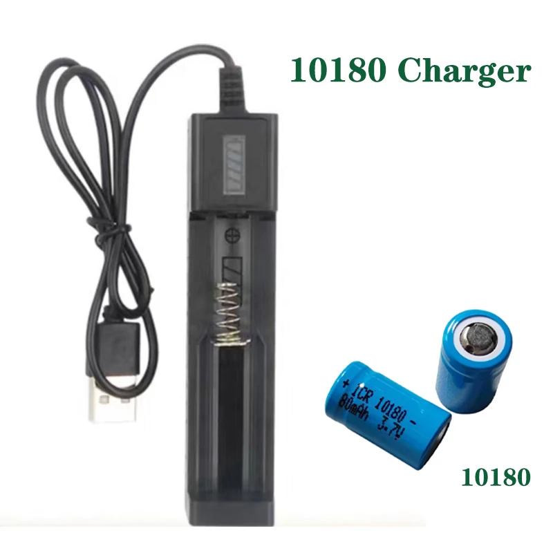 

10180 Rechargeable Li-ion battery 3.7V For UC02SS Mini flashlight Charger Lamp top button Battery single/double ICR10180 Charger