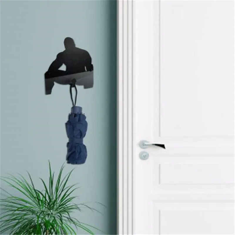 Llavero con gancho para colgar en la pared para hombre, colgante de pene mágico negro, decoraciones para llaves de puerta de dormitorio, soporte