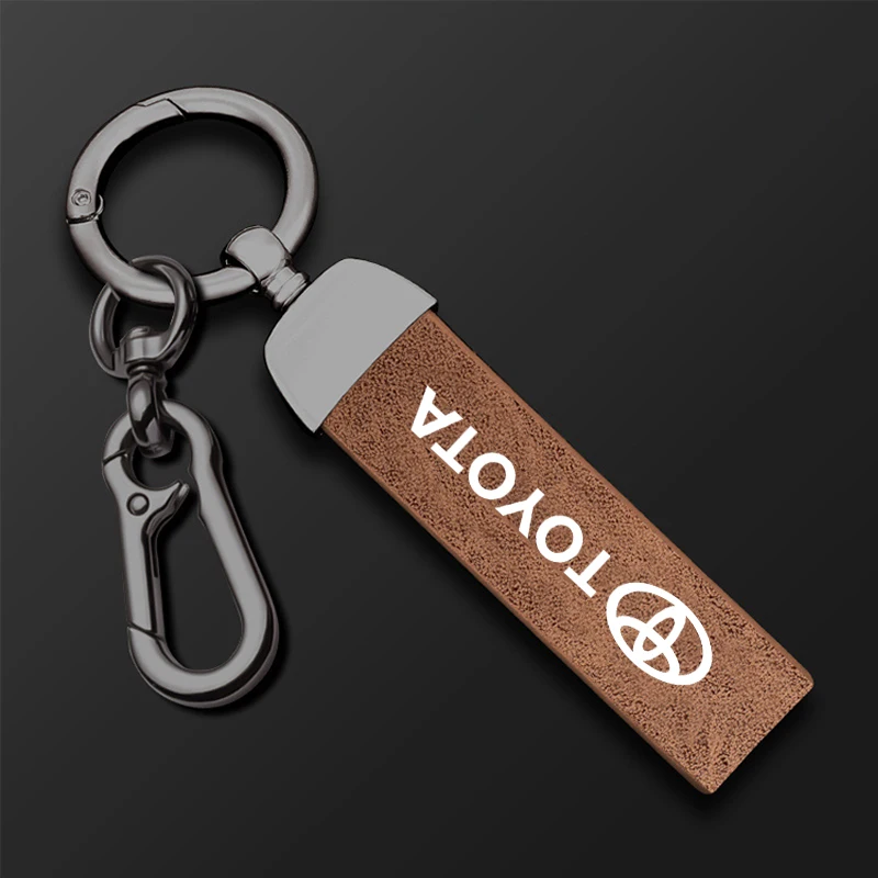 Vintage Leather Car Keychain Horseshoe Buckle Jewelry Key Rings For Toyota Corolla Camry Yaris Rav4 Prado CHR TRD VI Accessories