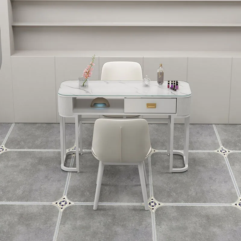 

Women Design Nail Table Professional Workstation Reception Beauty Double Nail Table Nordic Modern Mesa De Unha House Accessories