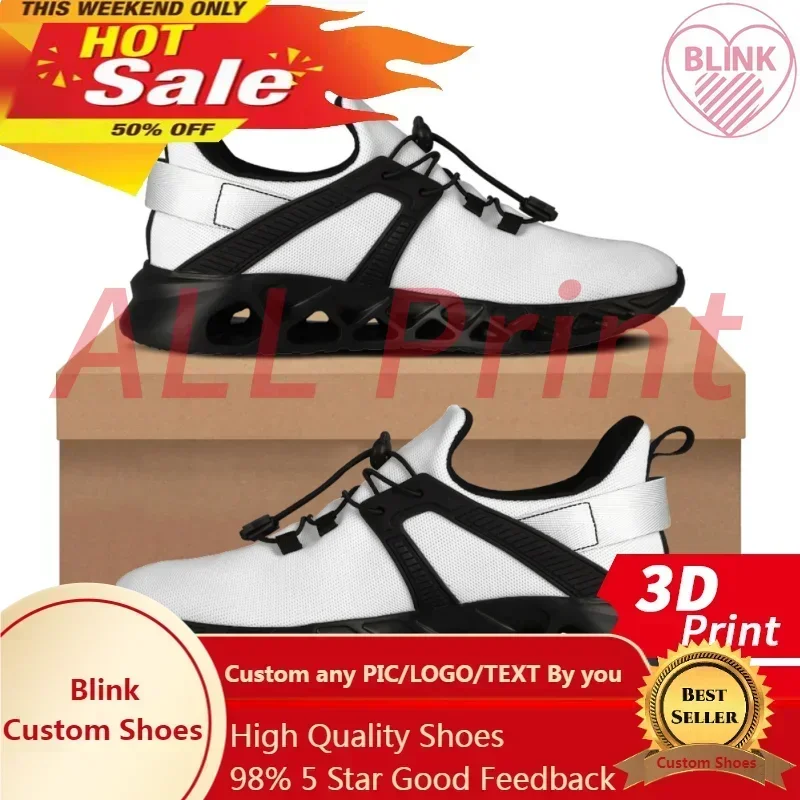 Kustom sepatu olahraga lari pria wanita Sneakers tenis Jalan ringan 3D Logo kustom cetak Semua desain cetak DIY desain gratis