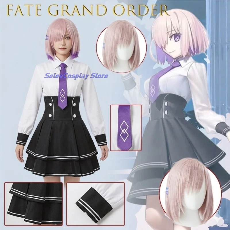 Adulto sexys outfits Mash Kyrielight FGO 10th Anniversary Cosplay Costume disfraz mujer Female Anime Fantasy косплей