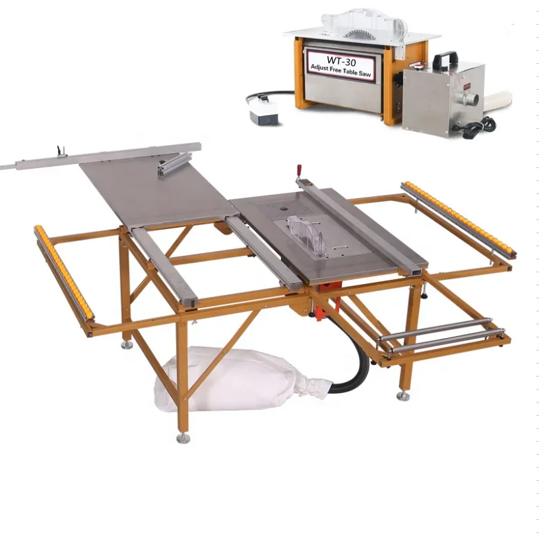 dust free folding sliding table saw WT-30 mini electric adjust free table saw wood saw 45 degree cutting machine