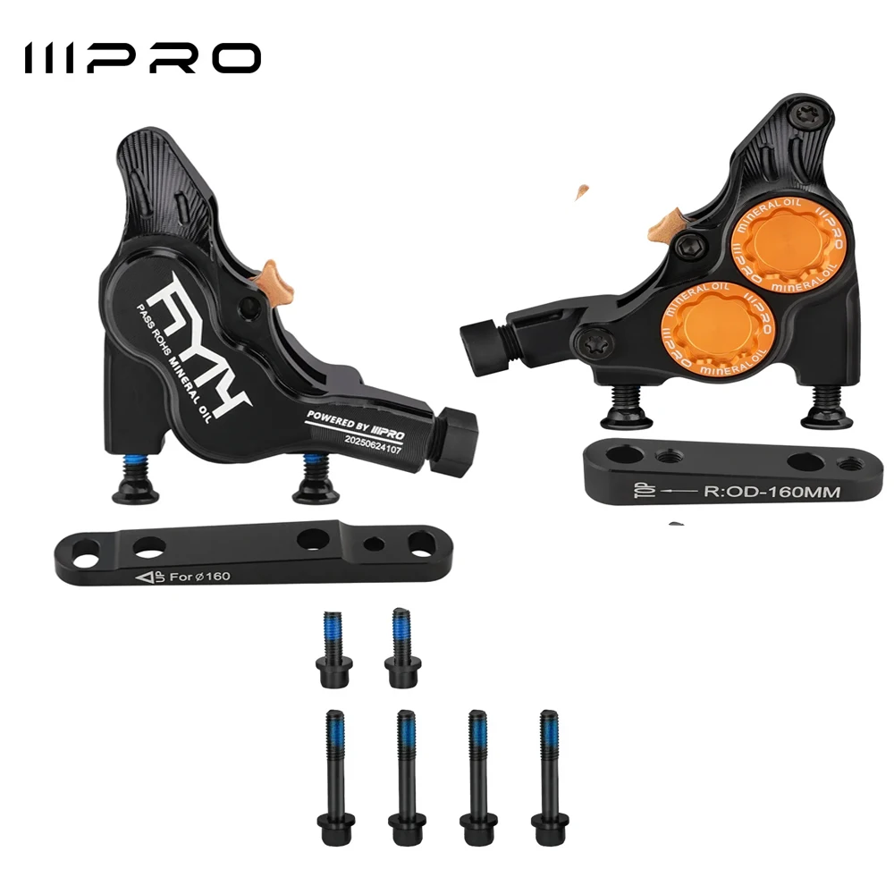 

IIIPRO road bike flat-mounted oil disc brake all-in-one cnc four-piston flat handlebar hydraulic brake caliper Bicycle Parts