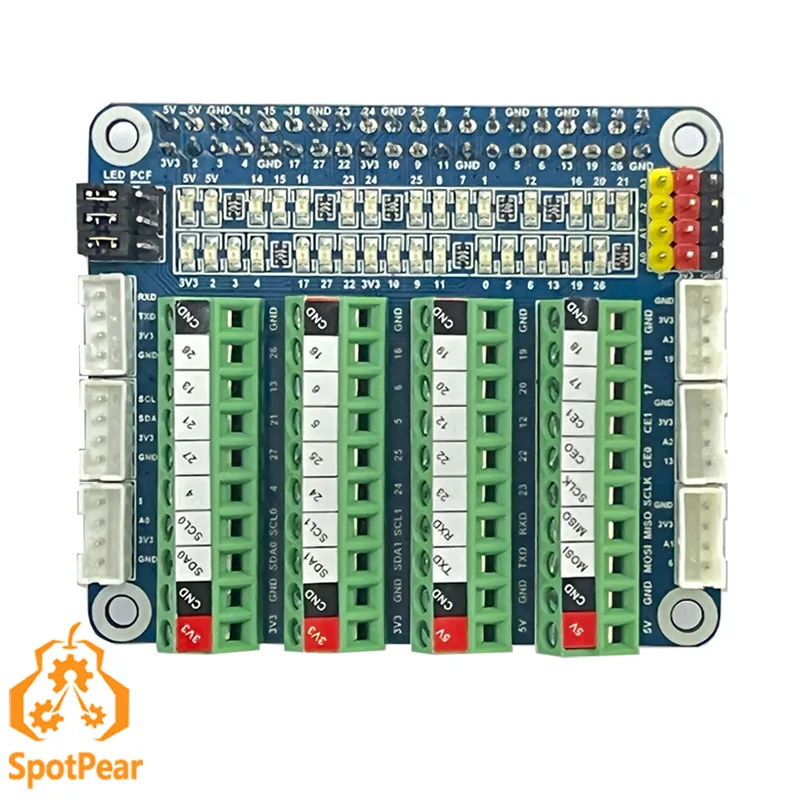 Raspberry Pi PCF8591 karta rozszerzenia LED GPIO IO test ADC/DCA czujnik początkujący pokładzie