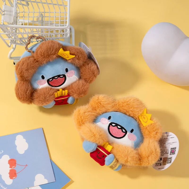 Cartoon fatShark Plush coin purse Wallet Kawaii Shark Earphone Pack Card Pack Boys and girls plush keychain toys birthday gift