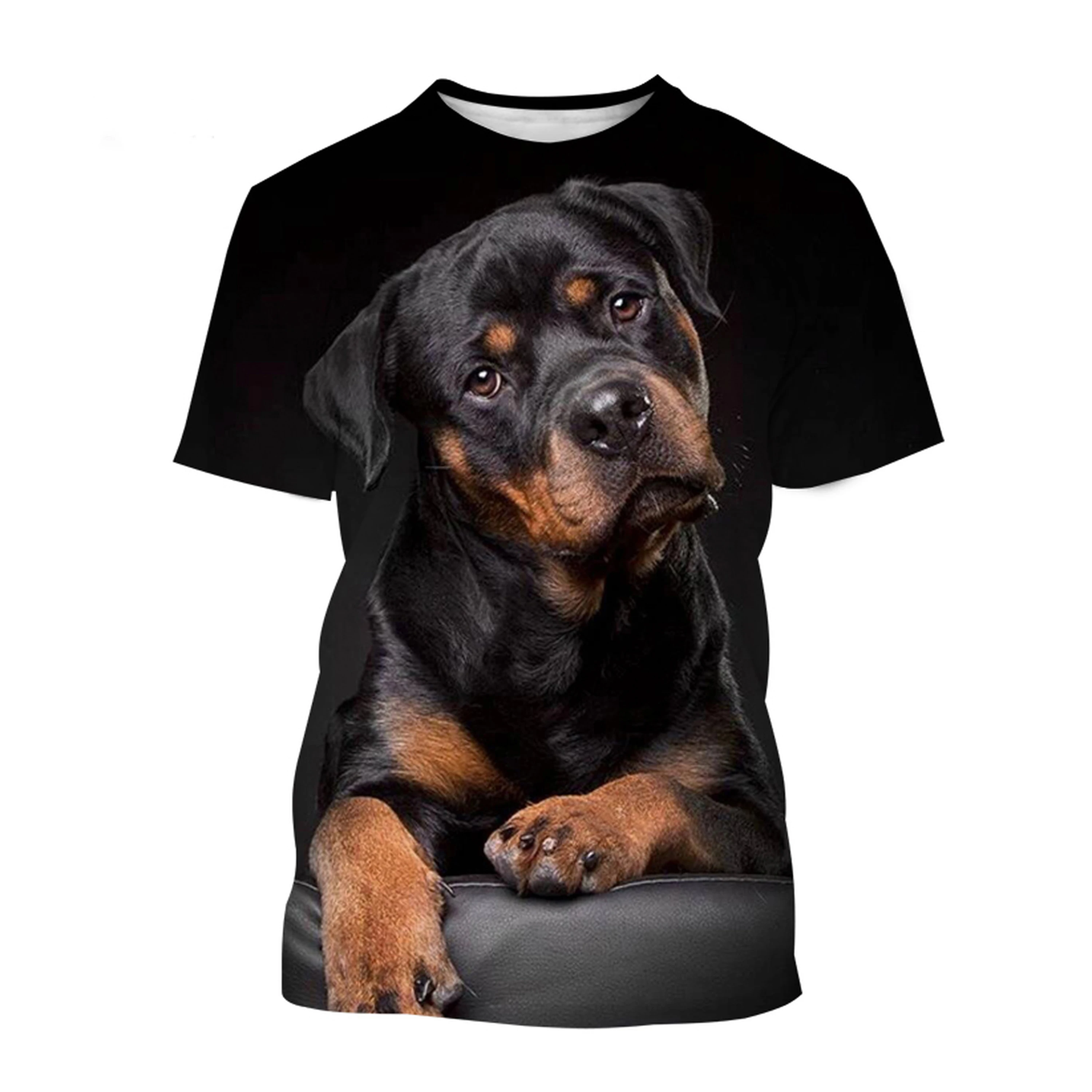 

Модная футболка с 3D принтом Cute Pet Dog Rottweiler, мужские и женские футболки с короткими рукавами, большие мужские футболки в стиле Харадзюку, мужская одежда