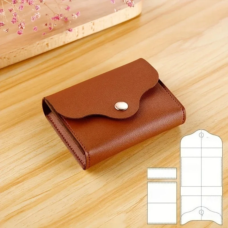 3pcs/set DIY Handmade Leather Template Set Acrylic Card Bag & Coin Purse Mold Short Wallet Leathercraft Making Tool Making Mold