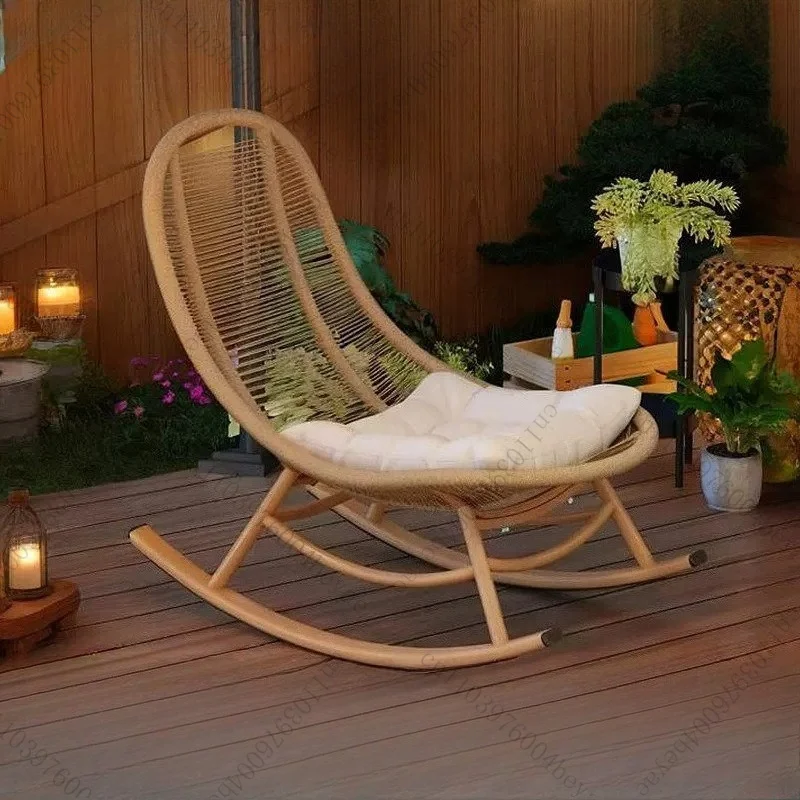 Rattan chair, rocking , adult sleepable single rocking chair, balcony home use