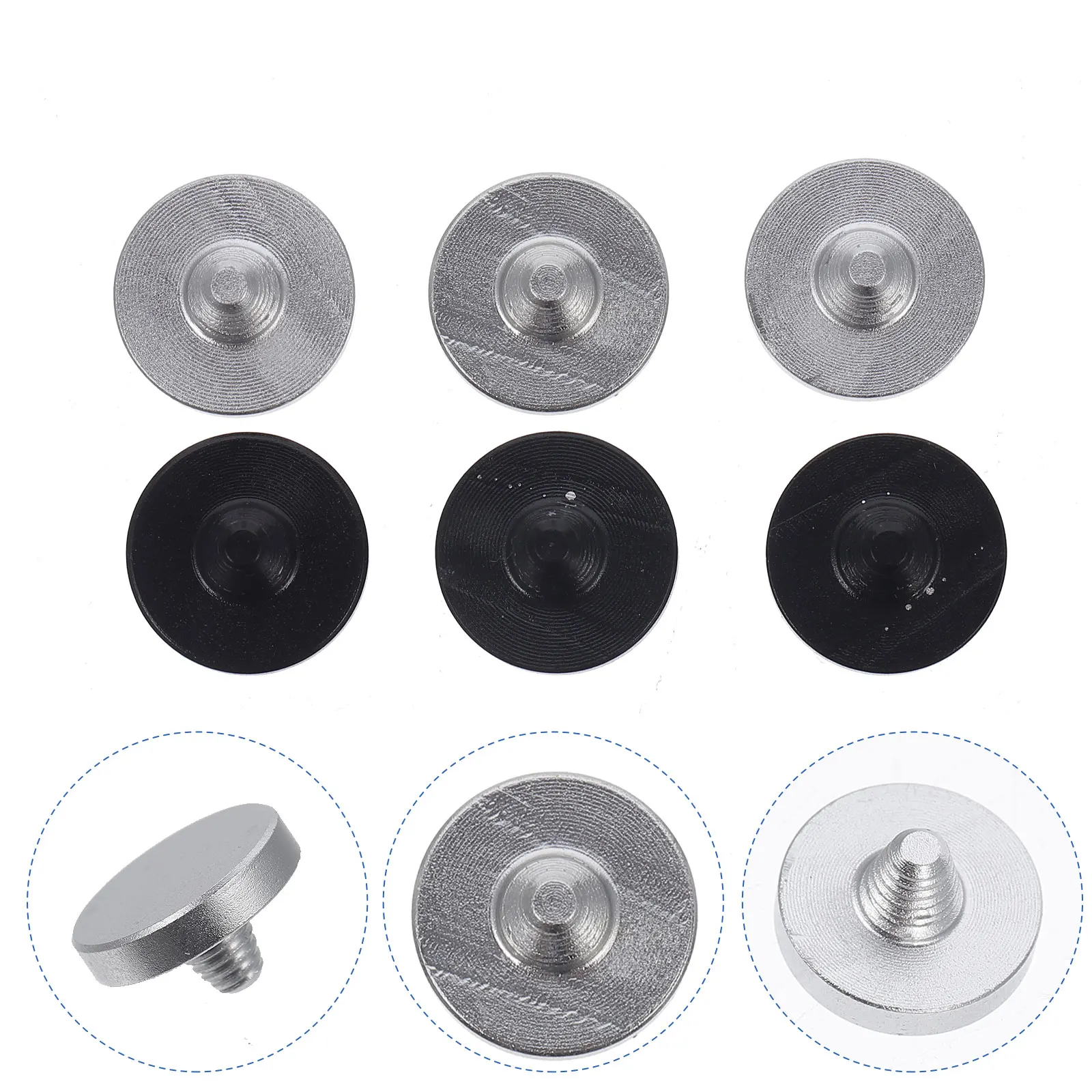 

6pcs Shutter Release Button Camera Aluminum Alloy Flat Concave Surface White Easy Installation Durability High Quality Remote