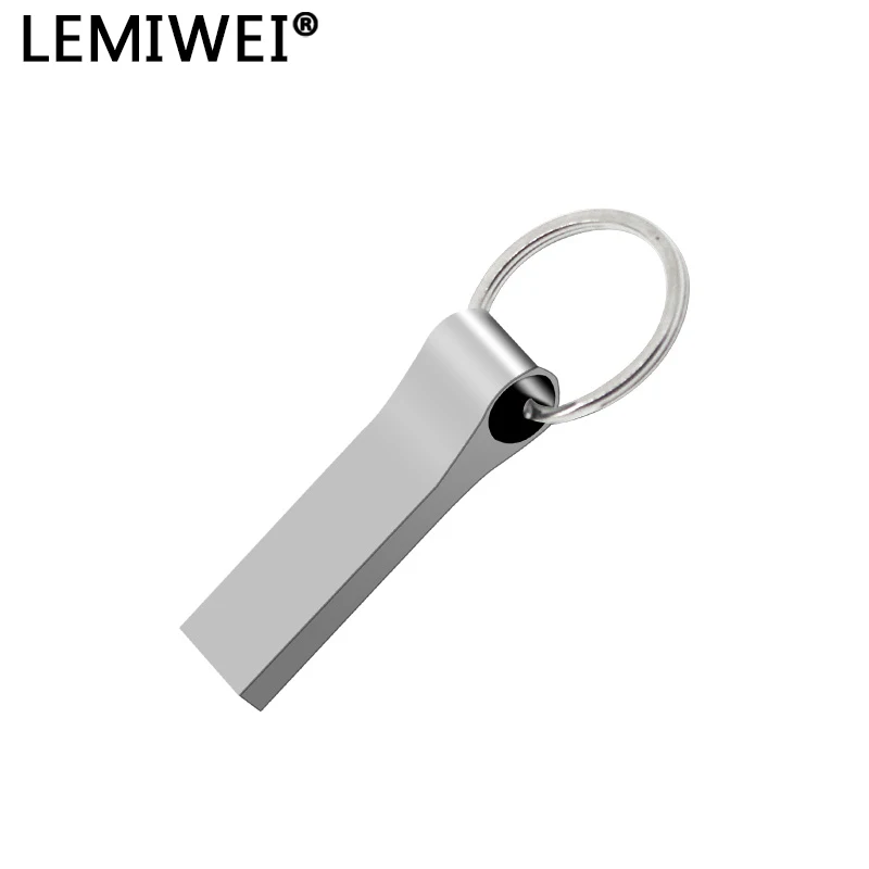 Cool Metal USB Flash Drive Pendrive 64GB 128GB 256GB Cle USB Memory Stick 32GB 16GB 8GB 4GB USB2.0 Pen Drive dengan Gantungan Kunci