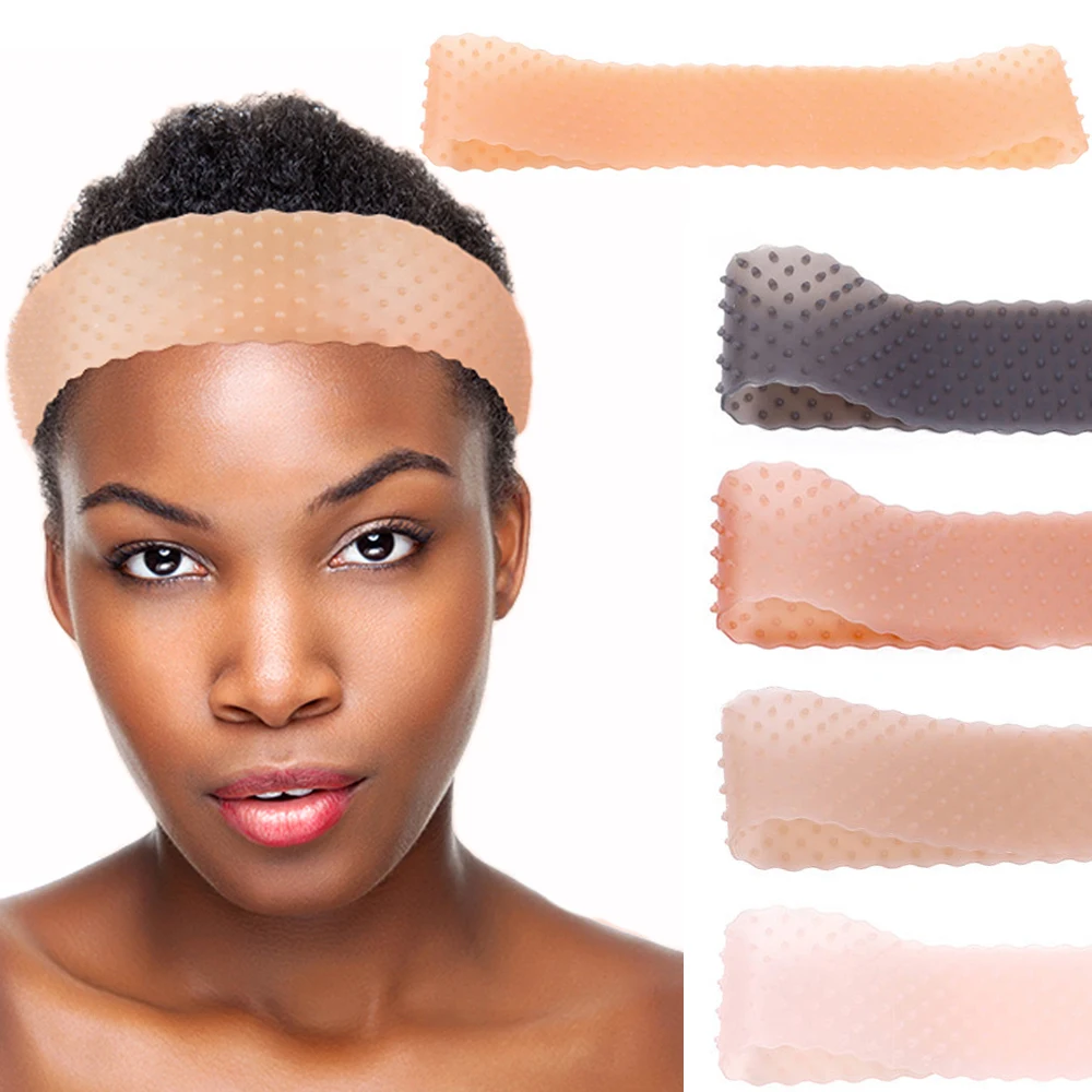 

Elastic Soft Silicon Wig Grip Top Silicone Wig Grip Band 6 Colors Small Size Headband Non Slip Wigs Hold Transparent Band