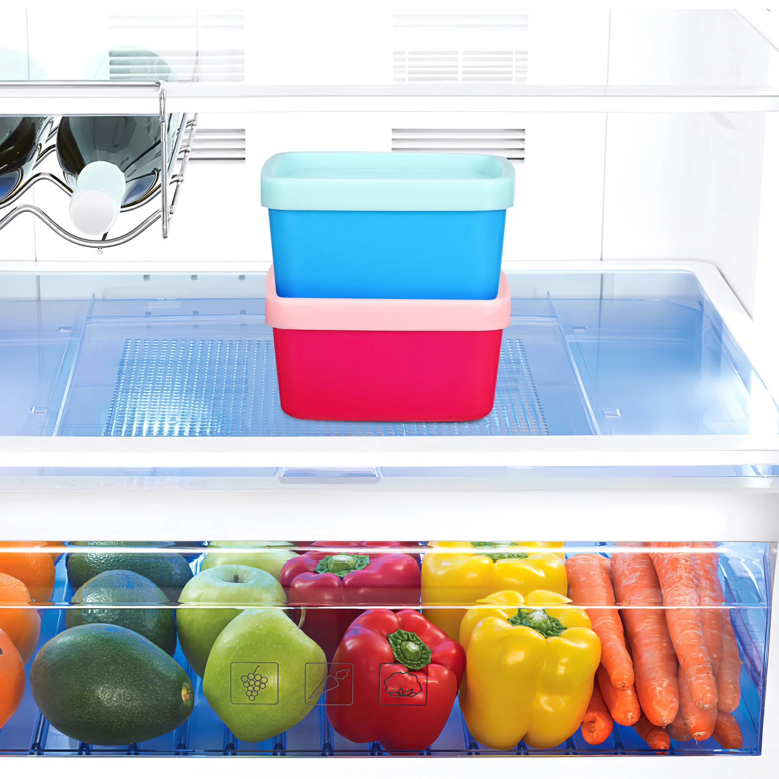 

8 pcs Rainbow Color Heart Shaped Storage Boxes With Lid Pp Material Desktop Organizer For Cosmetics Snacks Photos Stackable