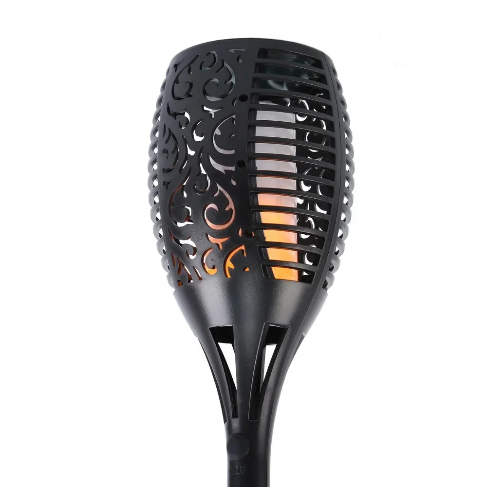 12LED Solar Flame Torch Light Flickering Waterproof Outdoor Garden Lawn Path Yard Patio Floor Lamp Decoration