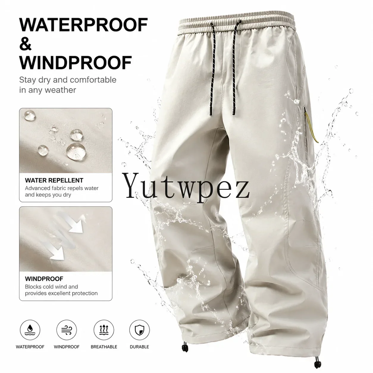 Men Cycling Camping Climbing Waterproof Cargo Pants Tactical Trousers Outdoor Hiking Work Pants Mountaineering Pants Lightweight